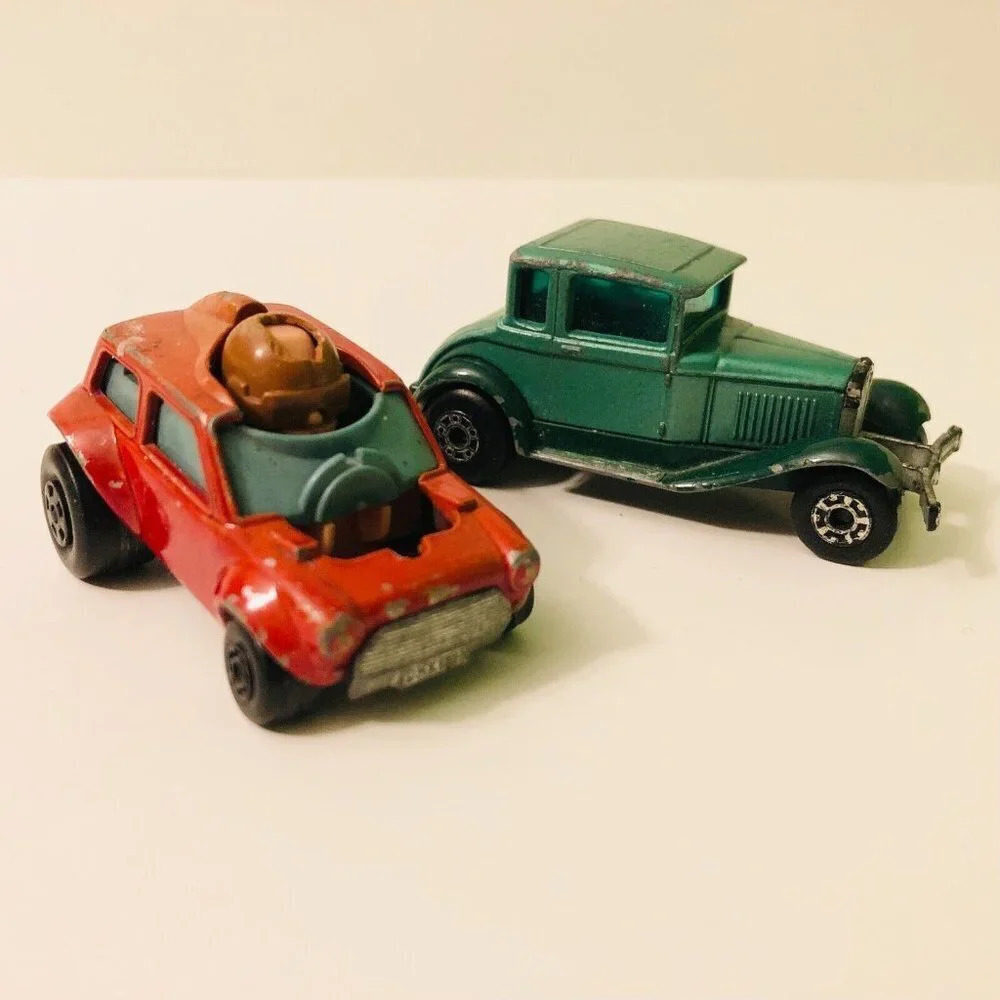 Vtg Matchbox Superfast Mini Haha No 14 Damaged and Model A Ford No 73